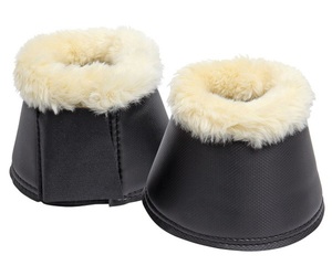 Horse Bell Boots Made of PU Leather Inside Neoprene Lining Fleece Bell Boots - Product Image 2