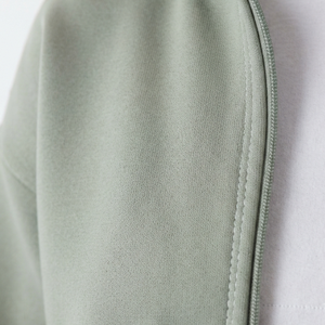 Ensemble de survêtement en molleton vert pour femmes, manches longues, à capuche, couleur unie, décontracté, sportif, respirant, séchage rapide, 2 pièces, poches, fermeture éclair - Product Image 5