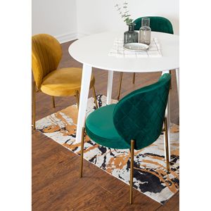 Set da Pranzo Contemporaneo Amoa 5 Pezzi, Tavolo Rotondo Bianco e 4 Sedie per Sala da Pranzo Moderna - Product Image 6