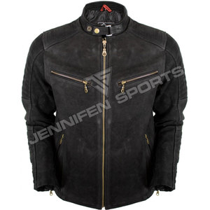 Veste en cuir nubuck pour homme, veste de moto en cuir, veste de motard de haute qualité, veste en cuir de vachette élégante pour moto - Product Image 1