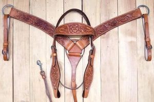 Hot Sale Handmade Western Headstall for Horses Durable Leather Browband Bridle with <b>Engraved</b> <b>Tooling</b> Available for Bulk Quantity - Product Image 2
