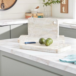 Wooden Chopping Blocks Rectangle Set With Floral Carving Handle Kitchen <b>Board</b> Combination Package - Product Image 2