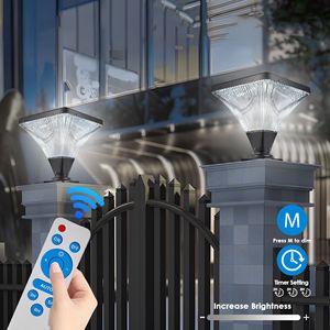 15\" Black LED Outdoor Post <b>Light</b> Remote Control Dimmable <b>with</b> <b>Timer</b> Function Weatherproof for Yard Garden Pathway 1 Pack - Product Image 2
