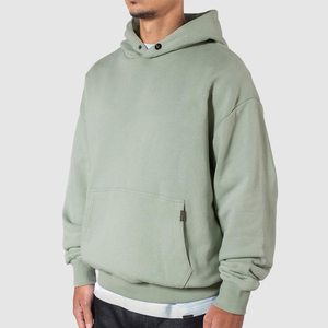 Sweat-shirt à capuche oversize pour homme 2026, couleur unie, 100 % coton molletonné, décontracté, pour l'hiver, avec poches, coupe classique - Product Image 3