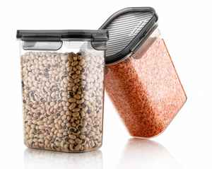 Juego de Recipientes de Plástico Transparente de Diseño Clásico para Almacenamiento de Alimentos en la Cocina, Caja para Granos de Grado Alimenticio con Cierre Hermético para Organizar Alimentos Enlatados - Product Image 3