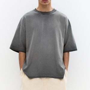 Oversized Tee Manufacturer Men Plain Cotton Loose Fit Minimal Heavyweight Streetwear Casual Top - Product Image 2