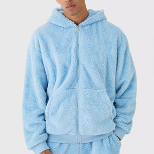 Sudadera con Capucha Extra Grande para Hombre, de Felpa, Color Sólido, Informal, para Otoño, Corte Regular, de Algodón Tejido - Product Image 4