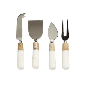 Ensemble de couteaux à fromage en acier inoxydable avec manche en bois d'acacia, trancheur, coupe-fromage, fourchette de service, outils parfaits pour planche à charcuterie - Product Image 6