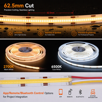 Bande LED COB sans points 512 LED/m IP68 24V 8mm CRI90+ Personnalisable pour éclairage architectural encastré et éclairage de meubles CobFlex