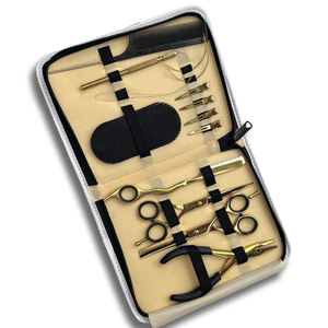 Kit d'outils pour extensions de cheveux, ciseaux dorés en métal, peigne, pinces, ensemble d'installation et de retrait pour extensions de cheveux, en acier inoxydable durable - Product Image 5