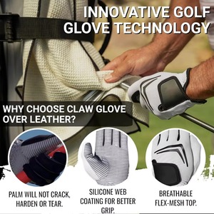 Gant de golf en cuir synthétique durable à design en maille, ventilation optimale, adhérence maximale, respirant, personnalisable avec logo - Product Image 4