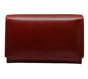 Genuine Leather Long <b>Wallet</b> Unisex Fold Closure Minimalist Design Daily Use <b>Red</b> Color - Product Image 1