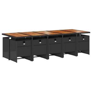 Ensemble de 10 ensembles de salle à manger de jardin en plein air en noir, brun, crème et blanc - Product Image 3