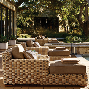 Premium Outdoor Teak Sun Lounger with Rattan Wicker Daybed <b>Sofa</b> Resort Villa Hotel Furniture Weather Resistant Modern Style - Product Image 6