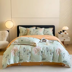 Parures de lit imprimées en coton assorties avec oreillers - Product Image 4