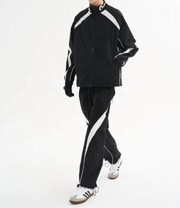 Ensemble veste et pantalon de survêtement unisexe de haute qualité personnalisé 2024, bloc de couleur, fermeture éclair, polyester, nylon - Product Image 3