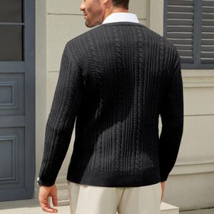 Suéteres de punto para hombre, para uso casual, precio al por mayor, transpirables, con MOQ bajo. - Product Image 2