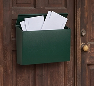 Boîte aux lettres murale en métal de qualité supérieure, revêtement poudré, étanche, accès frontal, sans serrure, pour la livraison du courrier - Product Image 1