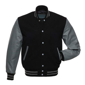<b>Leather</b> Sleeve Bomber <b>Jacket</b> Varsity College Flight Pilot Letterman <b>Jacket</b> Custom Embroidery Logo Baseball Varsity <b>Jackets</b> - Product Image 1