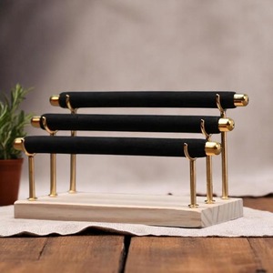 Metal Wooden Base Bangles Bracelet Ring And Watch Display Stand Perfect <b>For</b> <b>Dressing</b> <b>Table</b> Organization Wholesale From India - Product Image 4