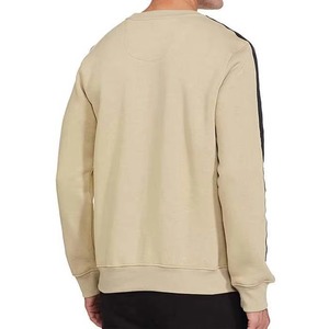 Sweat-shirt à col rond pour homme, beige et noir, à rayures latérales, manches longues, pull décontracté, vêtements d'automne et d'hiver - Product Image 2