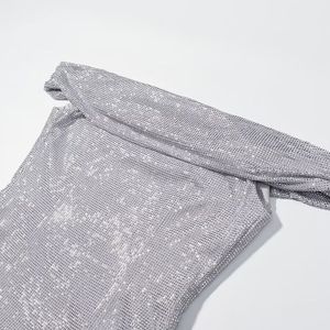 Camiseta sin mangas informal para mujer, de lona transpirable, ajustada, con hombros asimétricos inclinados - Product Image 2
