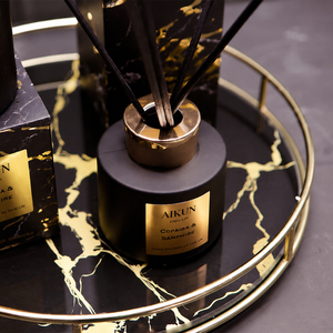 Aikun 100ml Copaiba And Samphire Reed <b>Diffuser</b> Set With Black Matte Glass Bottle Metal Nickel Label And Black Gold Marble Box - Product Image 2