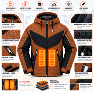 Chaqueta Térmica con Calefacción USB, Alimentada por Batería, para Invierno, con Capucha, para Hombre y Mujer, Control Inteligente de Temperatura, Fabricante - Product Image 6
