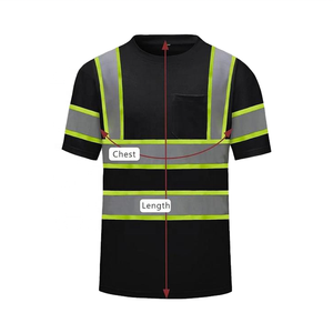 T-shirt de travail unisexe à manches courtes en coton, respirant, imperméable, fluorescent, haute visibilité, pour travaux de construction - Product Image 5