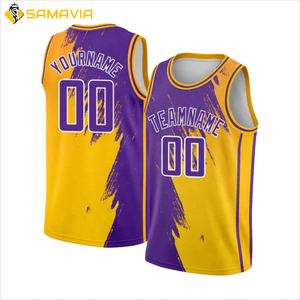เสื้อบาสเก็ตบอลผ้าเจอร์ซี่น้ำหนักเบาพิมพ์โลโก้ตามสั่งผลิตในปากีสถาน - Product Image 1