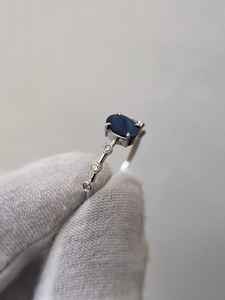 แหวนไพลินสีน้ำเงินหรูหรา รูปทรงวงรี แหวนหมั้นพลอยล้ำค่า แหวนขอแต่งงานสำหรับเธอ เครื่องประดับ - Product Image 3