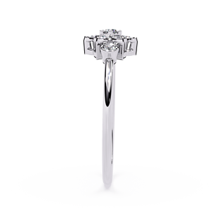 Anillo de Diamantes de Platino para Mujer, Corte Brillante Redondo, Diamante Natural con Certificado GIA, Estilo Clásico de Compromiso - Product Image 3