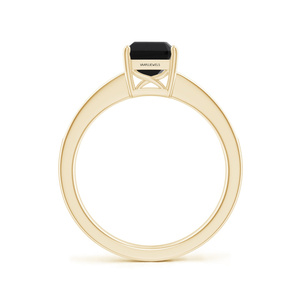 Bague pour femme en or 10K 14K 18K et argent 925 935 avec émeraude naturelle et diamant noir, pierres latérales en diamant, style classique de fiançailles - Product Image 3