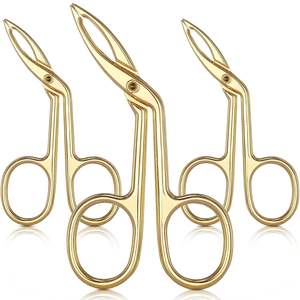Pincettes à sourcils en acier inoxydable, 3 pièces, pincettes à pointe incurvée de luxe, épilateur réutilisable, pincettes durables faites à la main - Product Image 2