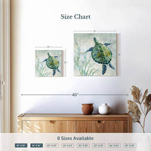 ศิลปะผ้าทอตกแต่งผนังลายเต่าหญ้าทะเลทำด้วยมือศิลปะผ้าใบ - Product Image 5