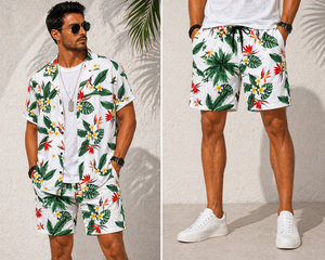 Men's Casual Beech Wear Summer Shirt 250 Grams Breathable Quick Dry Eco-Friendly Short Sleeve Floral Print Design 100% Polyest - Product Image 4