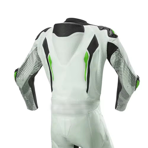 Mono de Motociclismo para Hombre, Moderno, en Blanco, Negro y Verde, de Manga Larga, Transpirable, con Bloques de Color, para Todas las Temporadas, de Cuero - Product Image 5