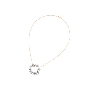 Princesse Marquise taille émeraude diamant naturel cercle pendentif collier 14k or massif bijoux fins pendentifs à breloque pour les femmes - Product Image 2