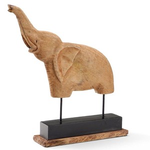 Figura de Elefante Tallada a Mano en Madera de Mango, Estilo Antiguo, Venta al Por Mayor - Product Image 3