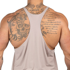Wholesale Men's Breathable Front Workout Fitness Bodybuilding Gym Sleeveless Singlet <b>Vest</b> <b>Stringer</b> Loose Fitness Bodybuilding - Product Image 6