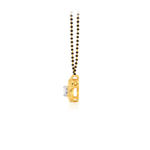 Elegant Women's Classic Rose Gold Plated 18K Yellow Gold Black Beaded <b>Long</b> <b>Necklace</b> Floral Drop Pendant Lab Grown Cut Diamonds - Product Image 3