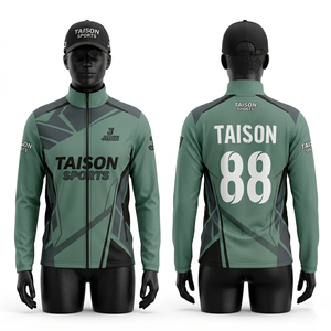 Mens <b>Cricket</b> Training Jacket 300 GSM Polyester Fleece Navy Royal <b>White</b> Panel Style Custom Heat Transfer Printing Activewear - Product Image 6