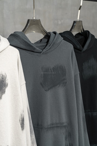 เสื้อฮู้ดดี้โอเวอร์ไซส์ผ้าหนาพิมพ์โลโก้ตามสั่ง เสื้อฮู้ดดี้ลายฟอกสีพิมพ์โลโก้ตามสั่ง เสื้อสเวตเตอร์สตรีทแวร์ผู้ชาย เสื้อฮู้ดดี้ผู้ชายแบบสั่งทำ - Product Image 5