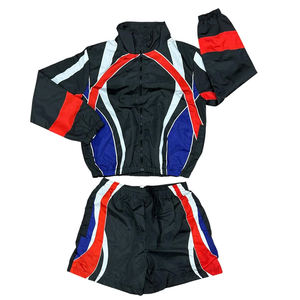 Ensemble de survêtement deux pièces personnalisé OEM, coupe-vent léger en nylon pour homme, veste en polyester zippée et short de jogging en nylon, impression personnalisée - Product Image 6