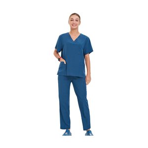Ensemble de blouses médicales personnalisées à col en V - Uniformes d'infirmières professionnels pour hôpitaux - Combinaison de travail respirante et durable pour femmes - Product Image 1