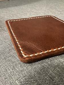 Premium Genuine Leather Coasters for Executive <b>Desk</b> Luxury Table Mat Custom Logo Round Cowhide Cup <b>Pad</b> Set GLC-0094 - Product Image 2