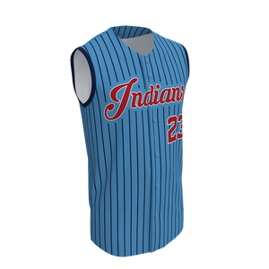 Maillot de baseball sans manches à boutons, personnalisable par sublimation, pour équipe, marque privée, fabricant de vêtements de sport OEM ODM - Product Image 3