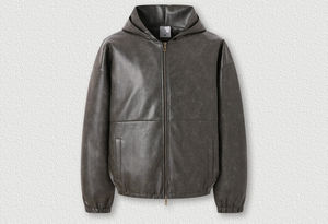 Chaqueta Casual con Doble Cremallera, Gruesa, 100% Poliéster, Holgada, de Cuero Sintético de Alta Calidad - Product Image 3