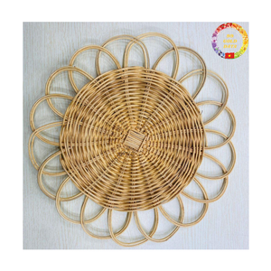 จานรองหวายทรงกลม |   แผ่นรองจานทอมือ |   แผ่นรองจานรักษ์โลกสำหรับร้านอาหารขายส่ง - Product Image 1