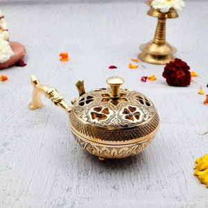 Brûleur d'encens unique en laiton - Support spirituel décoratif traditionnel et écologique pour la méditation quotidienne et la prière - Product Image 5